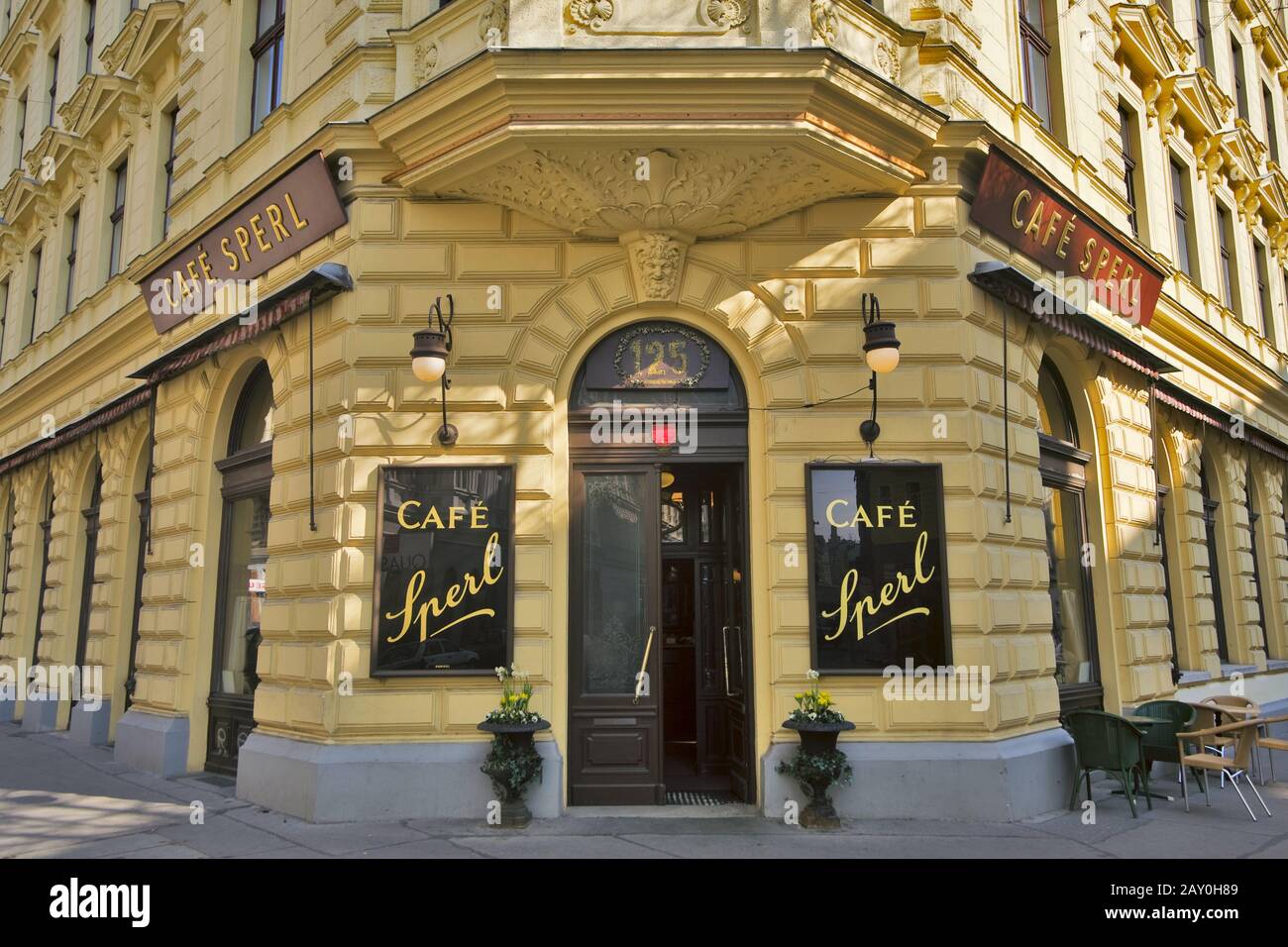 Old Viennese coffee house Sperl in the Gumpendorferstraße 6 district, Vienna, Austria, Europe - oldvienna cafe Sperl in Vienna, Stock Photo