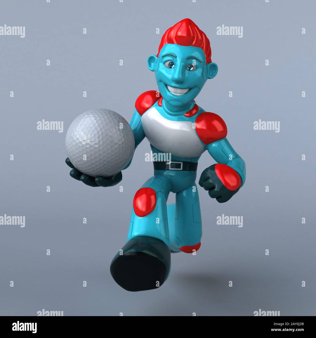 Red Robot - 3D Illustration Stock Photo - Alamy