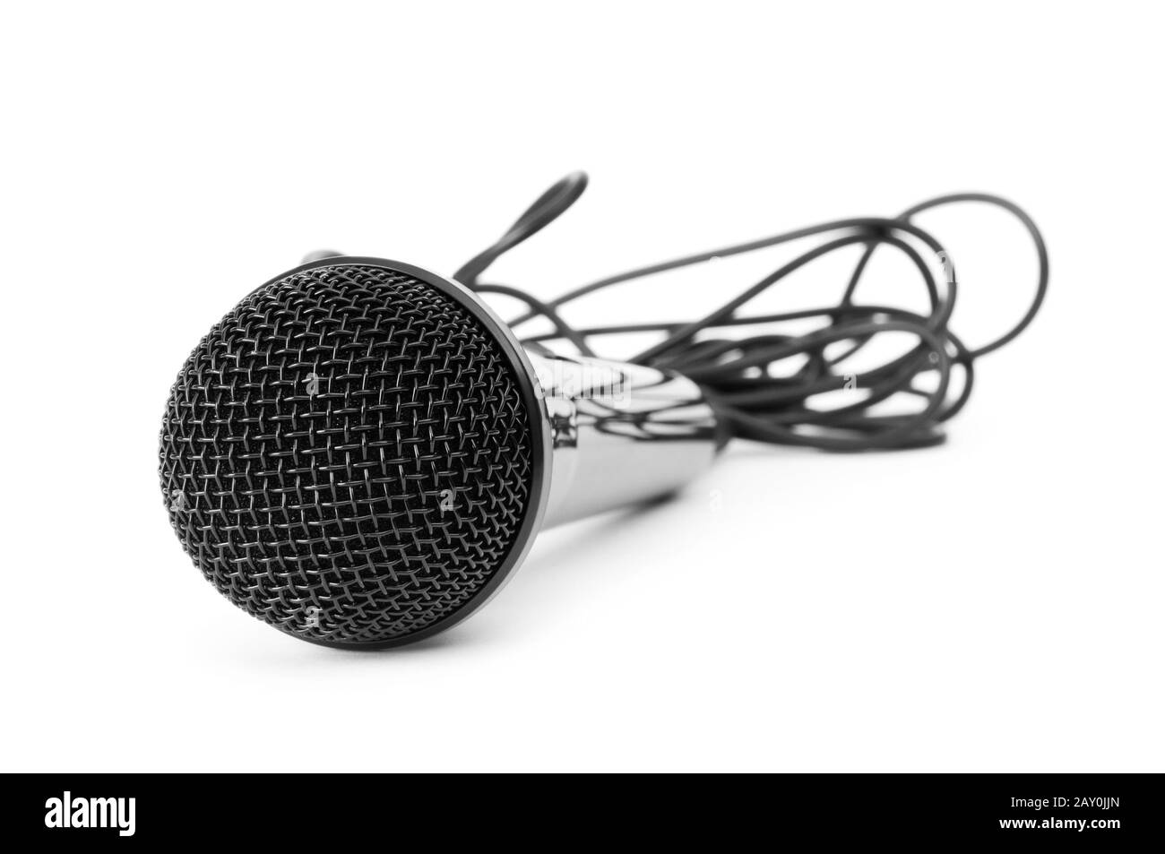 Audio microphone isolated on the white background Stock Photo
