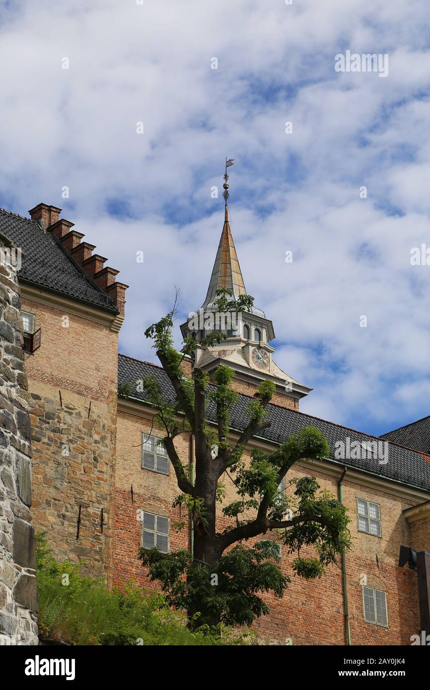 Ancient Akershus Fortress, Oslo, Norway Stock Photo