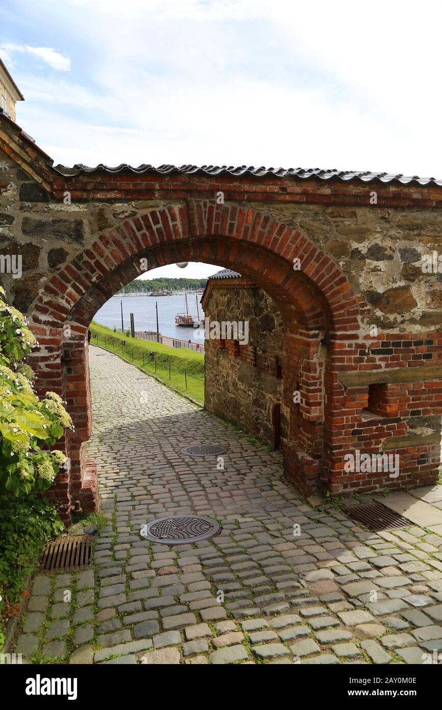 Ancient Akershus Fortress, Oslo, Norway Stock Photo