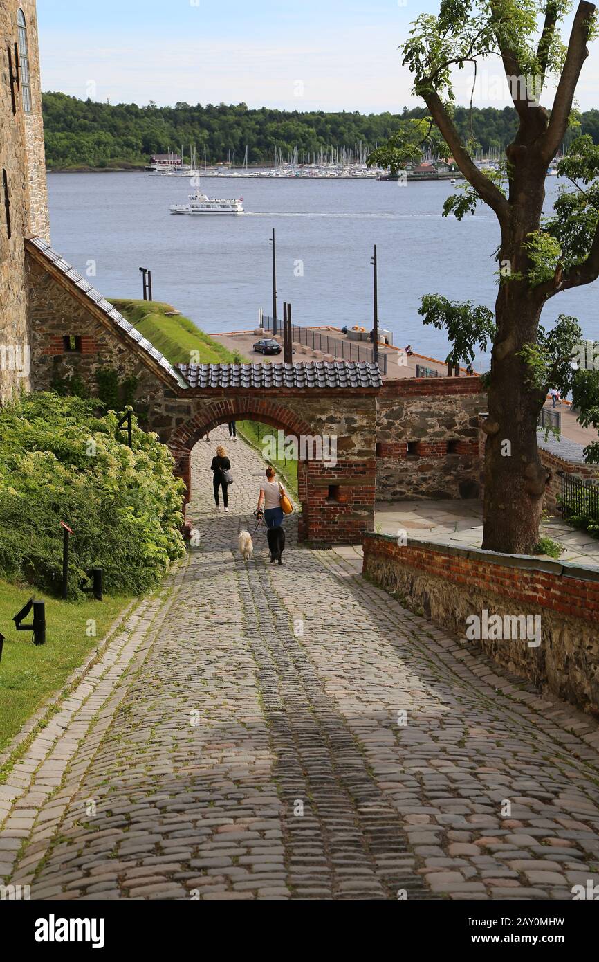 Ancient Akershus Fortress, Oslo, Norway Stock Photo