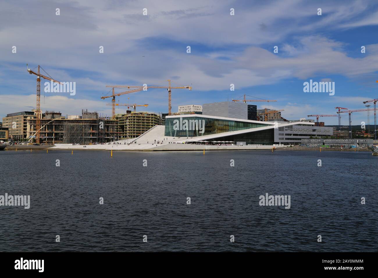 Tourists exploring Oslo Opera House, Norway Stock Photo