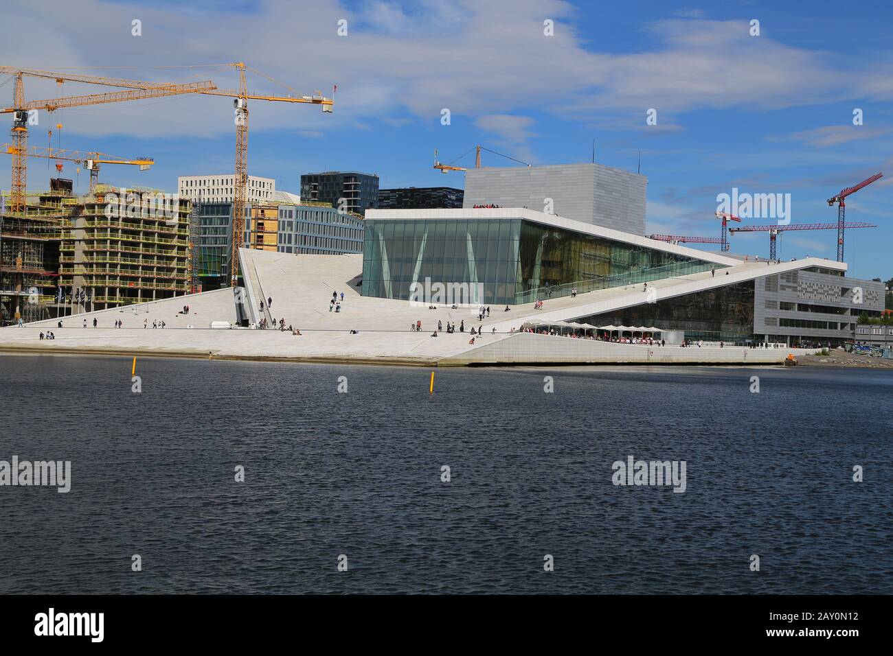 Tourists exploring Oslo Opera House, Norway Stock Photo