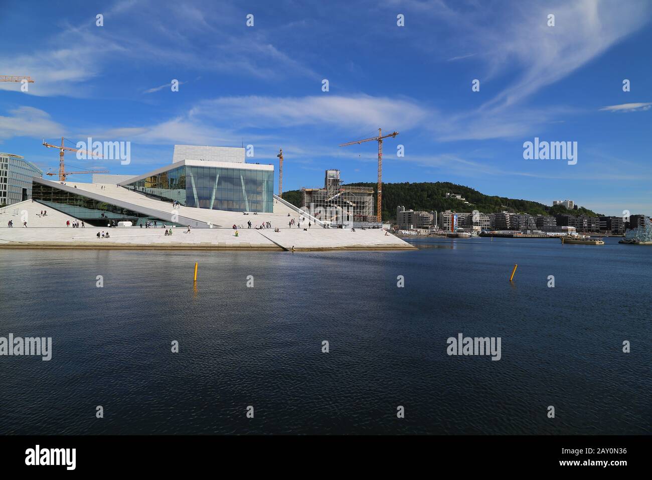 Tourists exploring Oslo Opera House, Norway Stock Photo