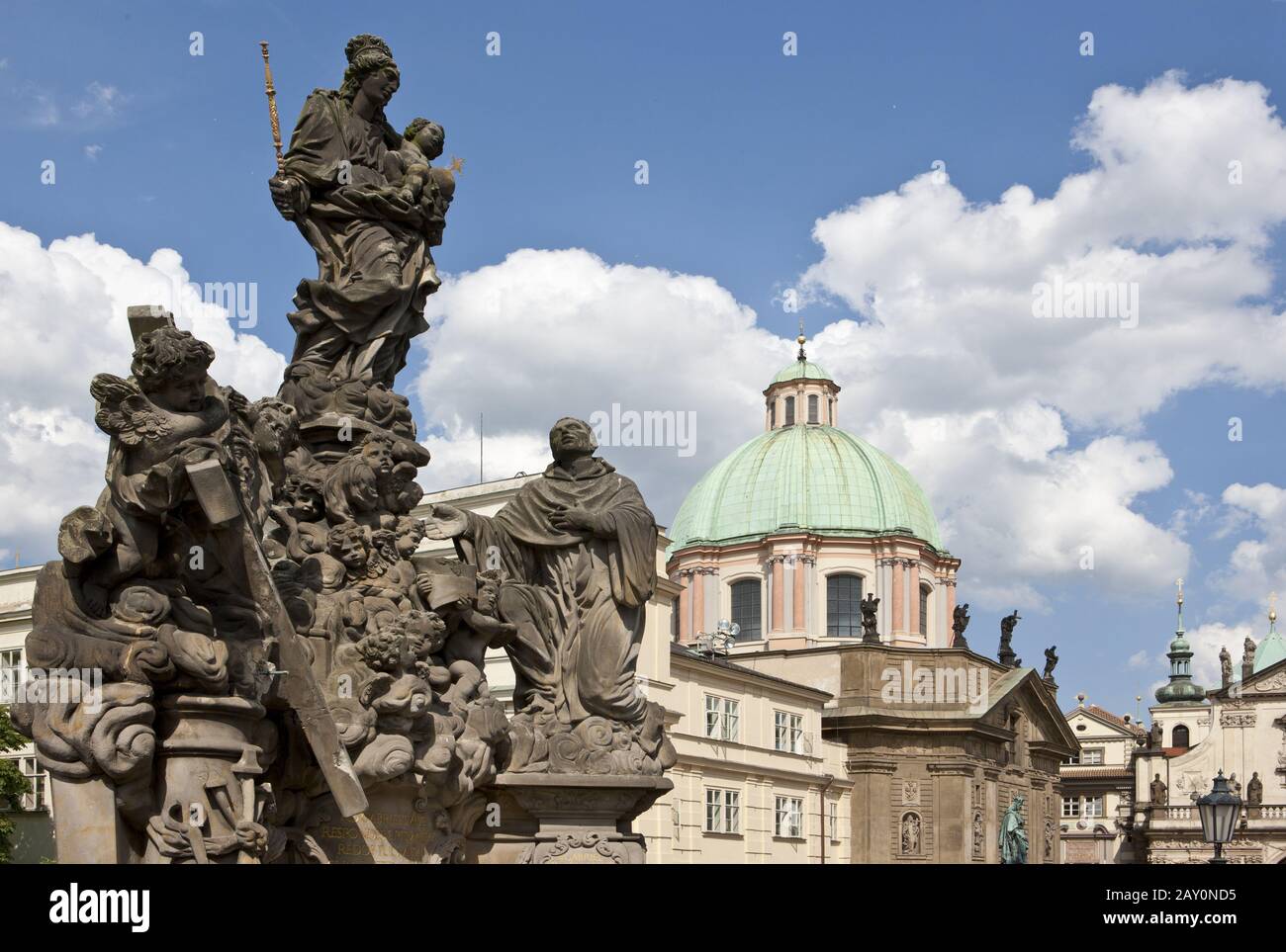 The statue of the Madonna with St. Bernard Stock Photo
