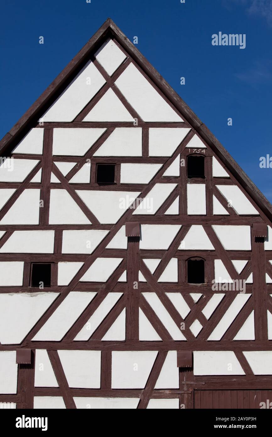 Detail of an old half-timbered house Stock Photo - Alamy