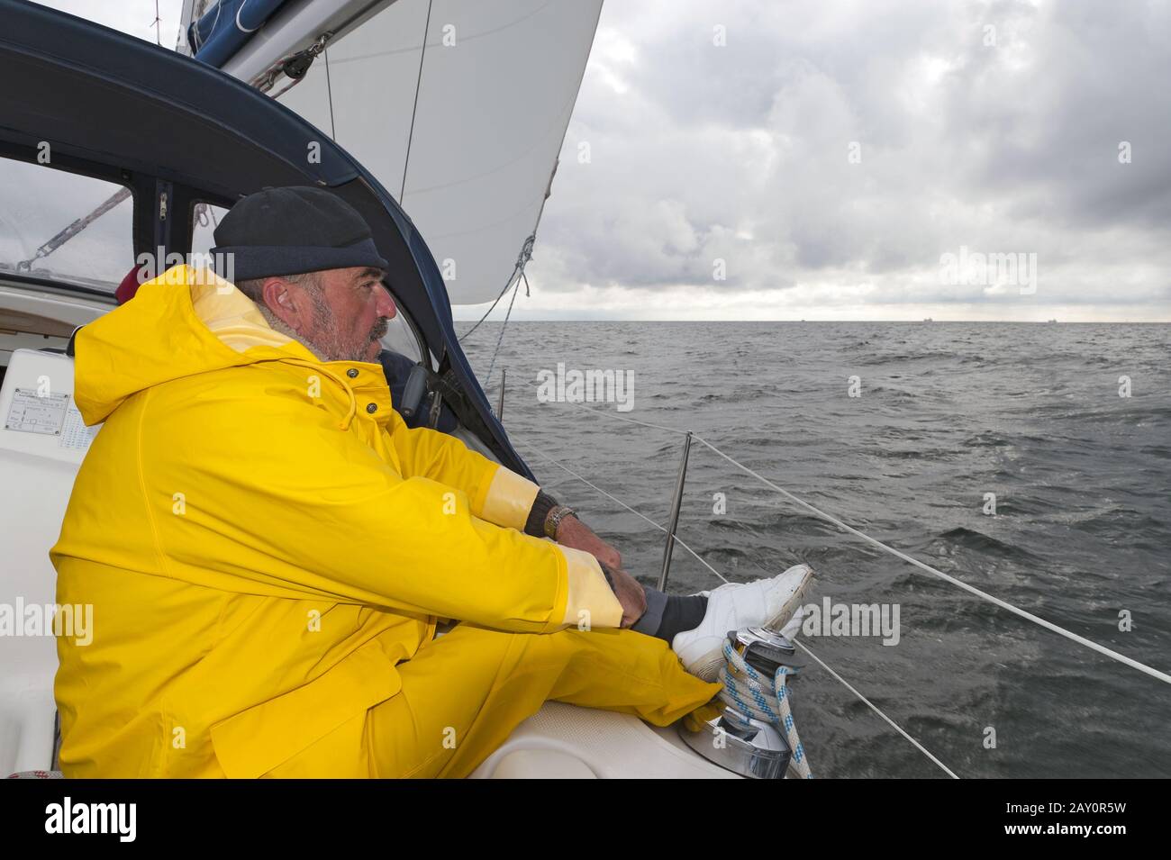 Forecast on a sailing yacht Stock Photo