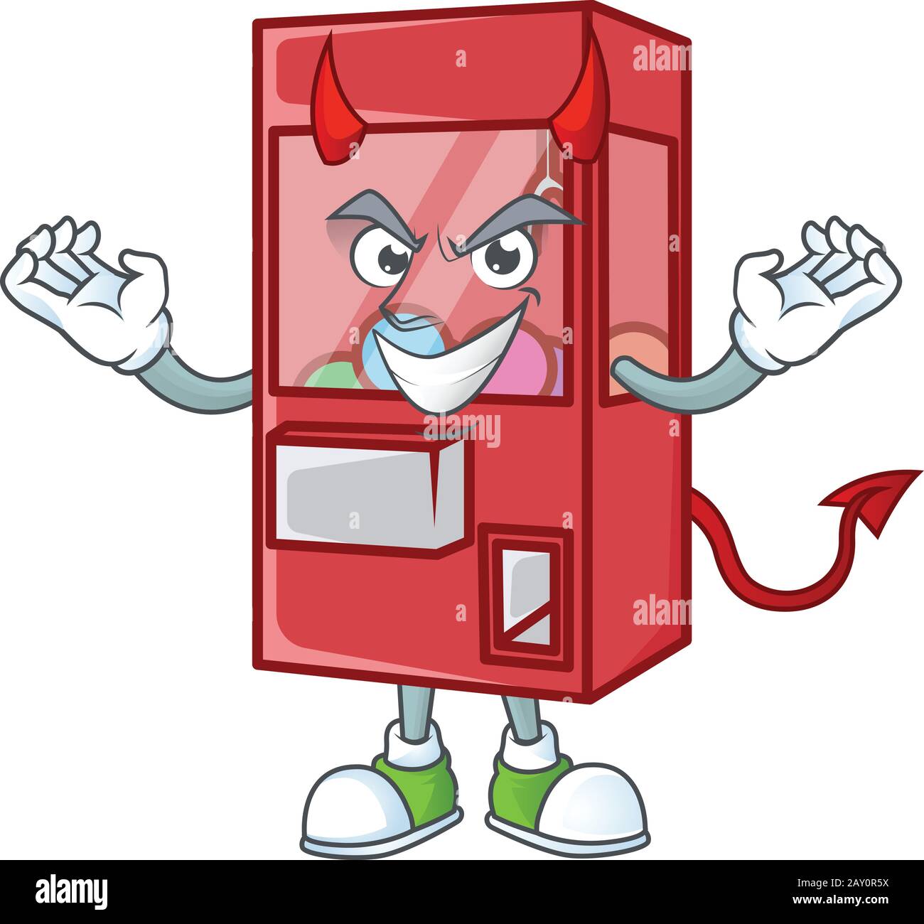 A cruel devil toy claw machine Cartoon character design Stock Vector ...