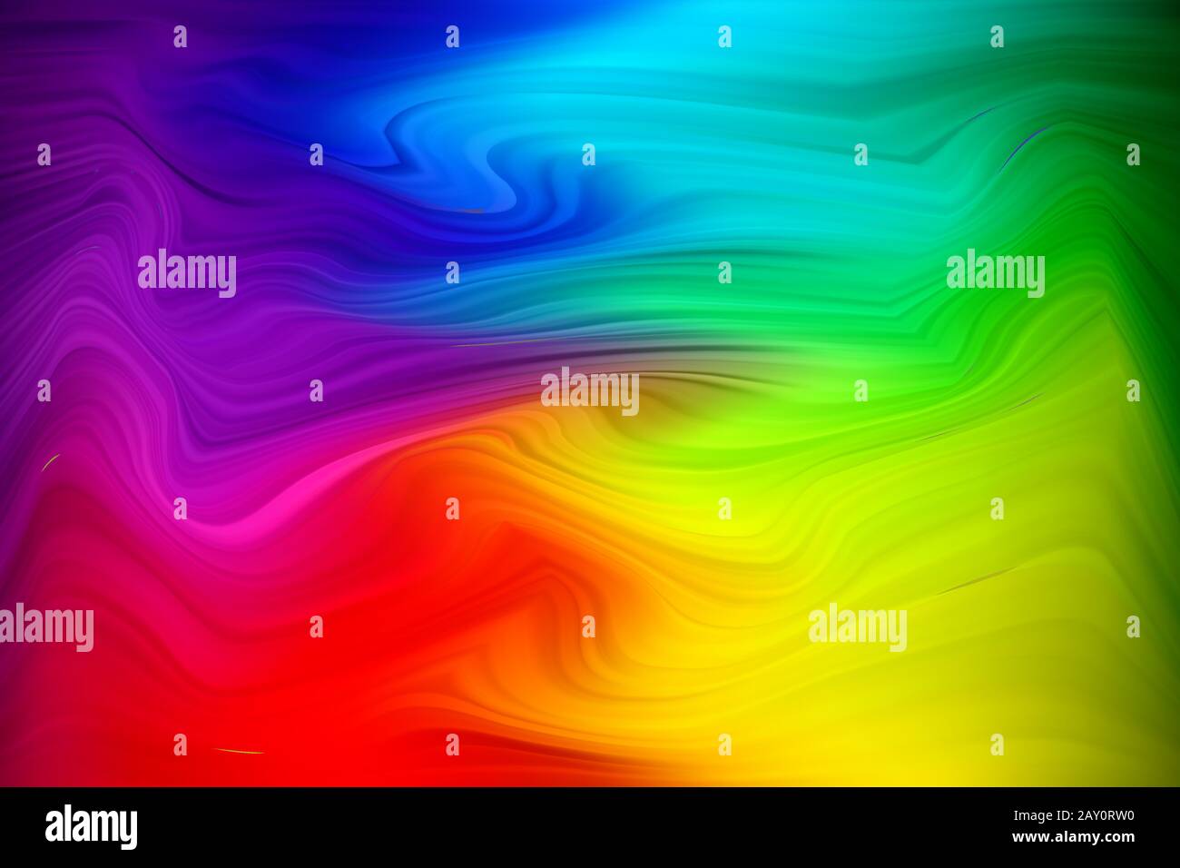 Vector warped lines colorful background. Modern abstract creative backdrop with multicolor variable width stripes. Twisted stripes optical illusion. Stock Vector