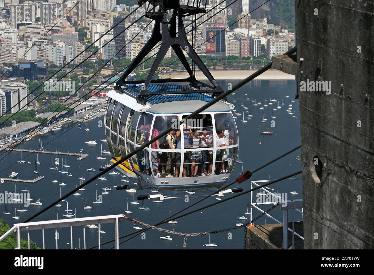 Cable car to the sugar loaf Stock Photo