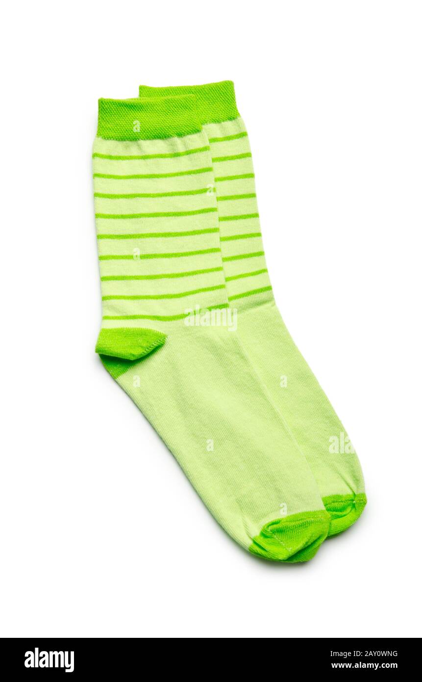 Pair of socks isolated on white Stock Photo