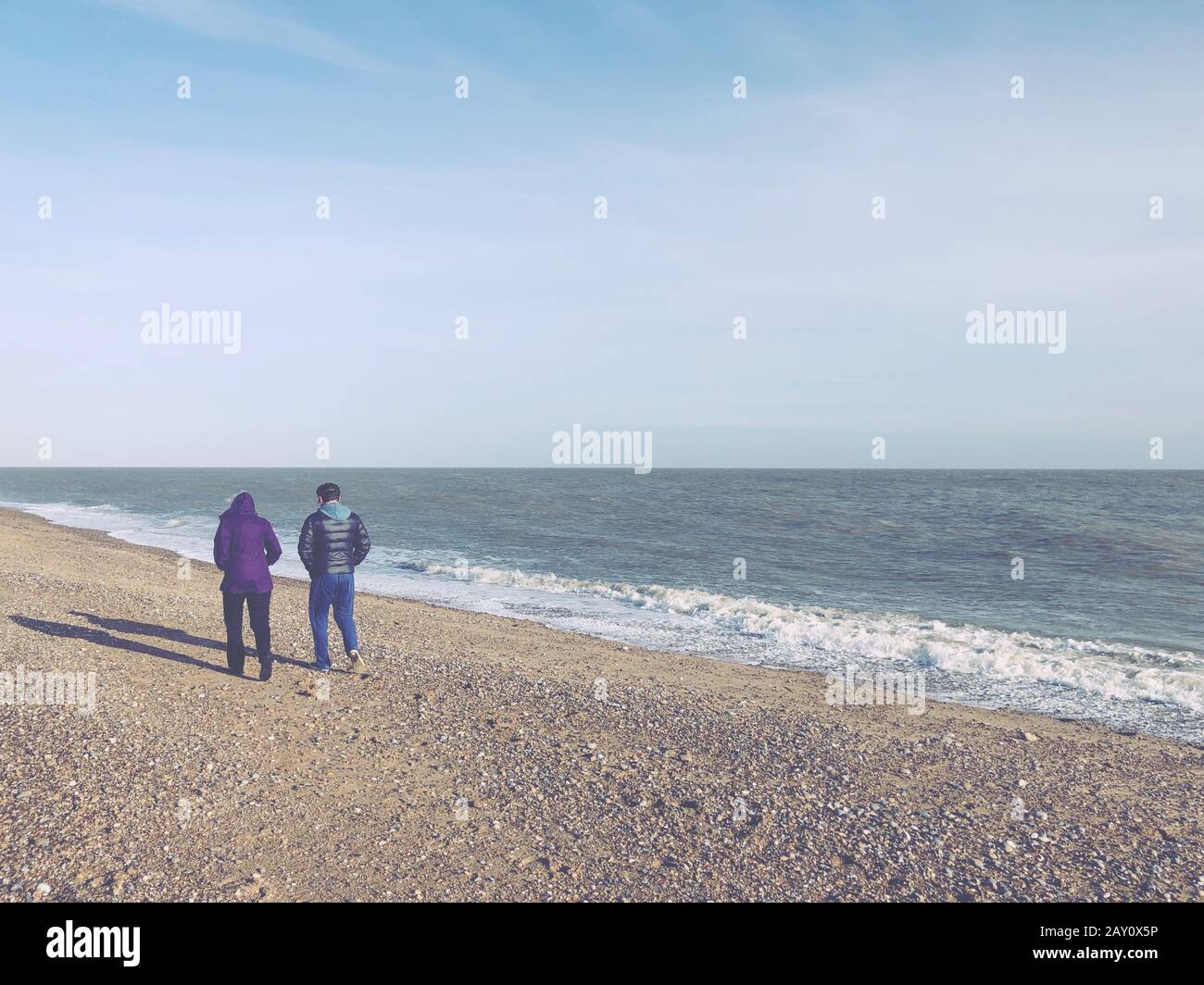 Senior man walking along winter hi-res stock photography and images - Alamy