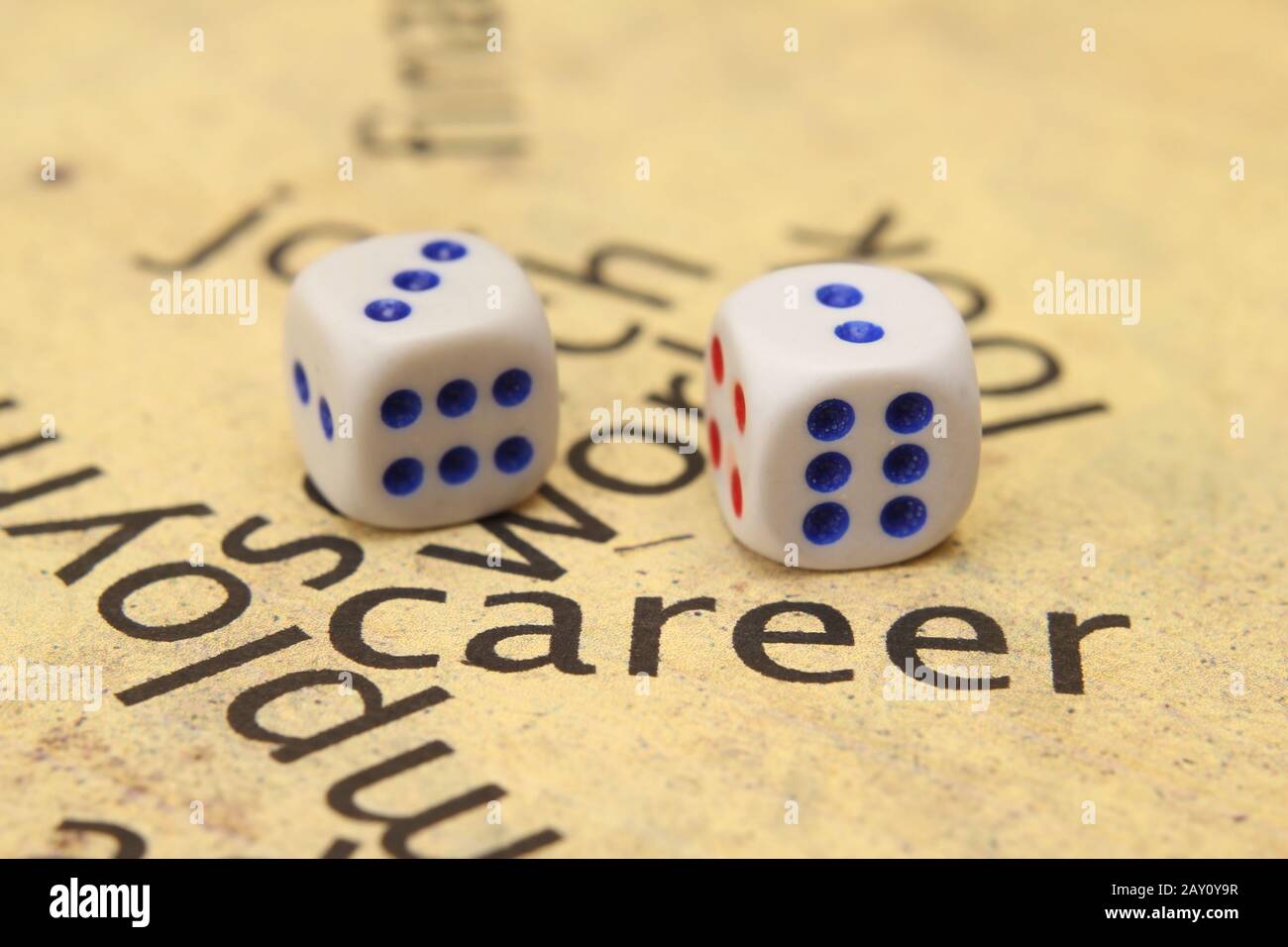 Career and dice concept Stock Photo Alamy