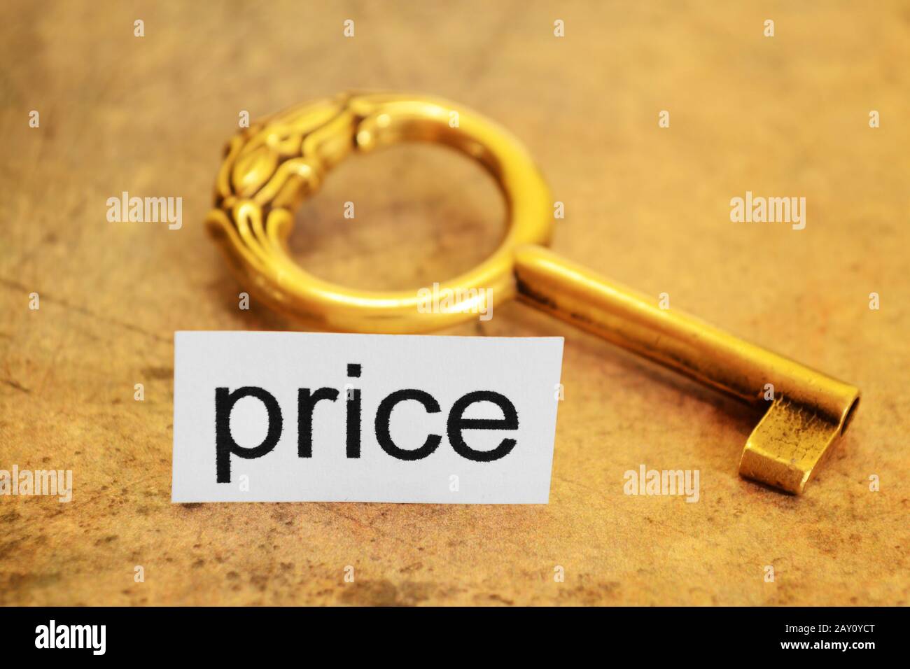 Price and golden key Stock Photo Alamy