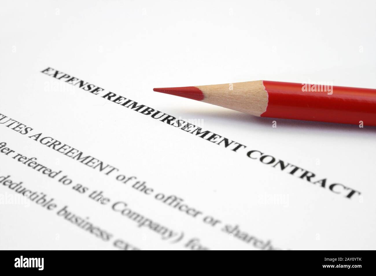 Expense contract Stock Photo