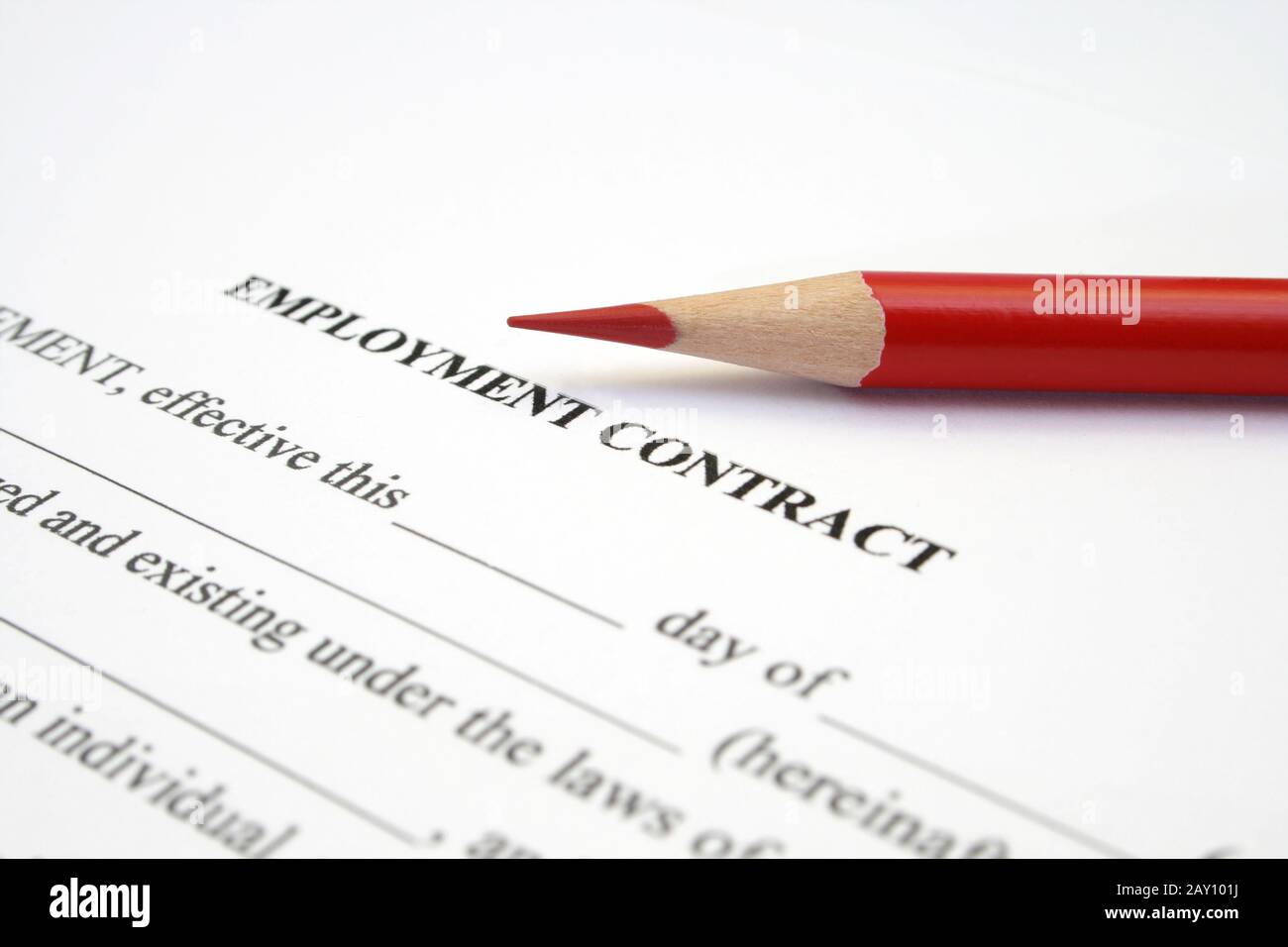 Employment contract Stock Photo
