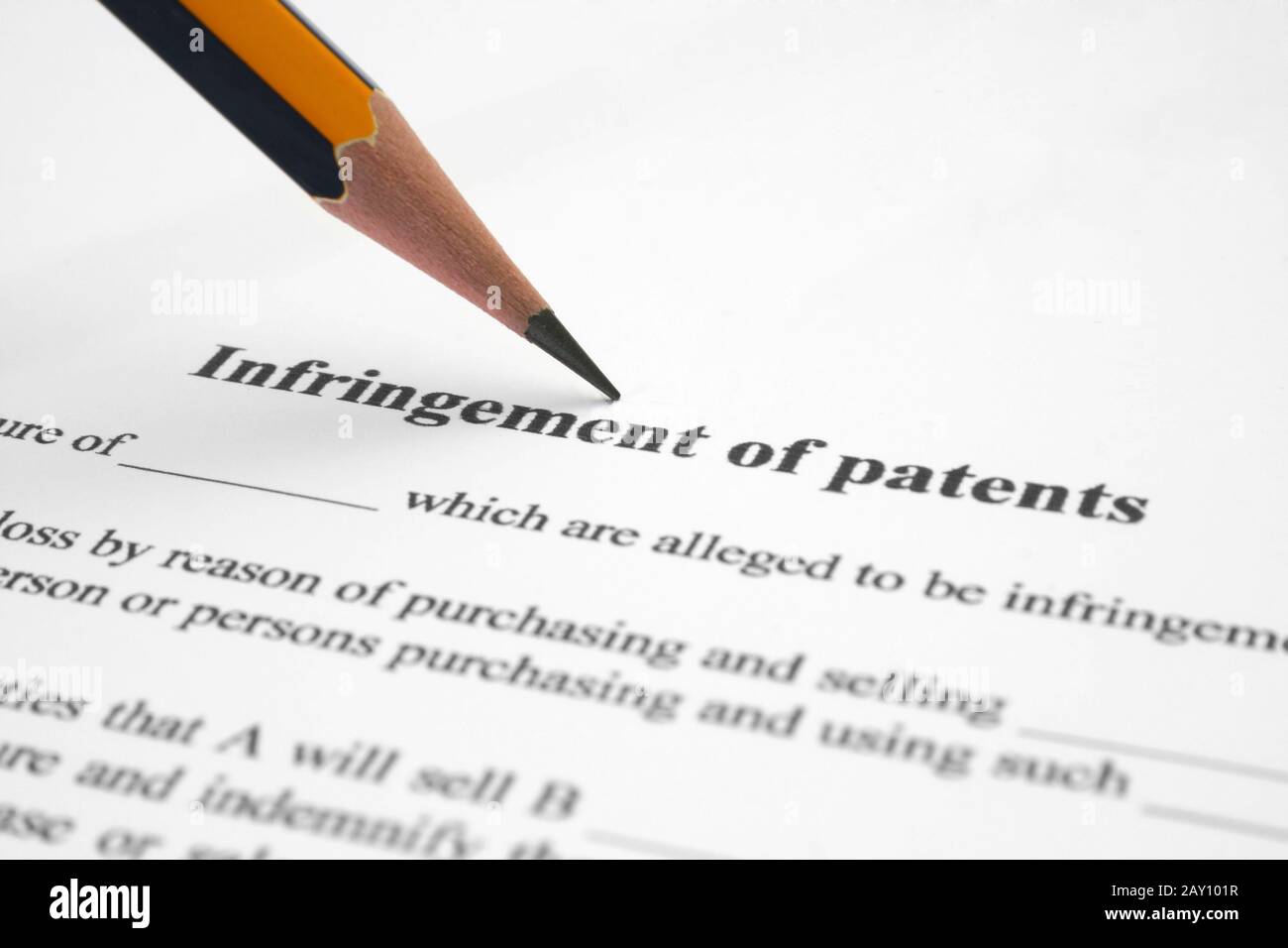 Infrigement of patents Stock Photo