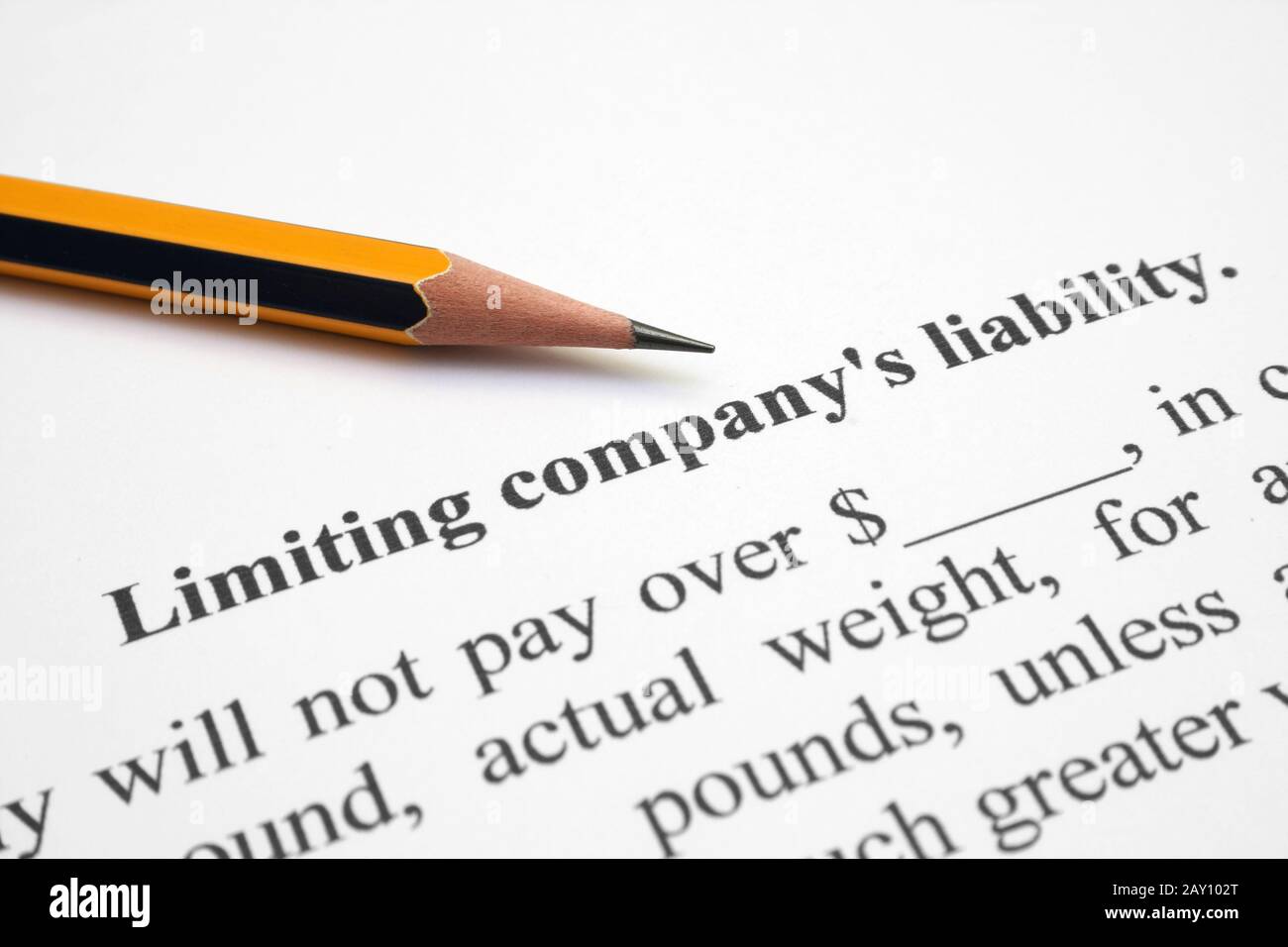 Limiting company liability Stock Photo