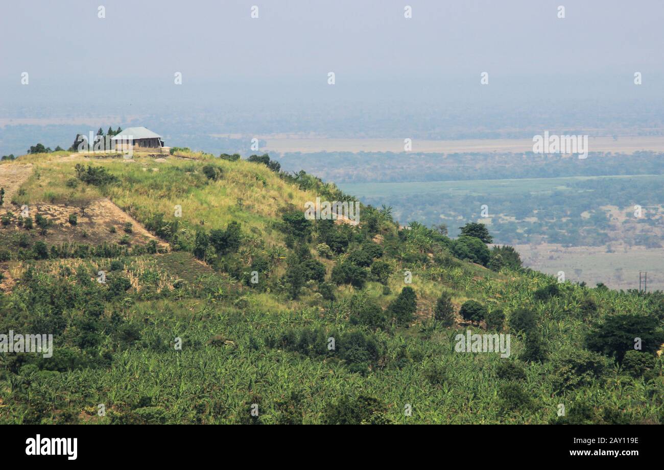 Great Rift Valley in Uganda. Africa landscare Stock Photo