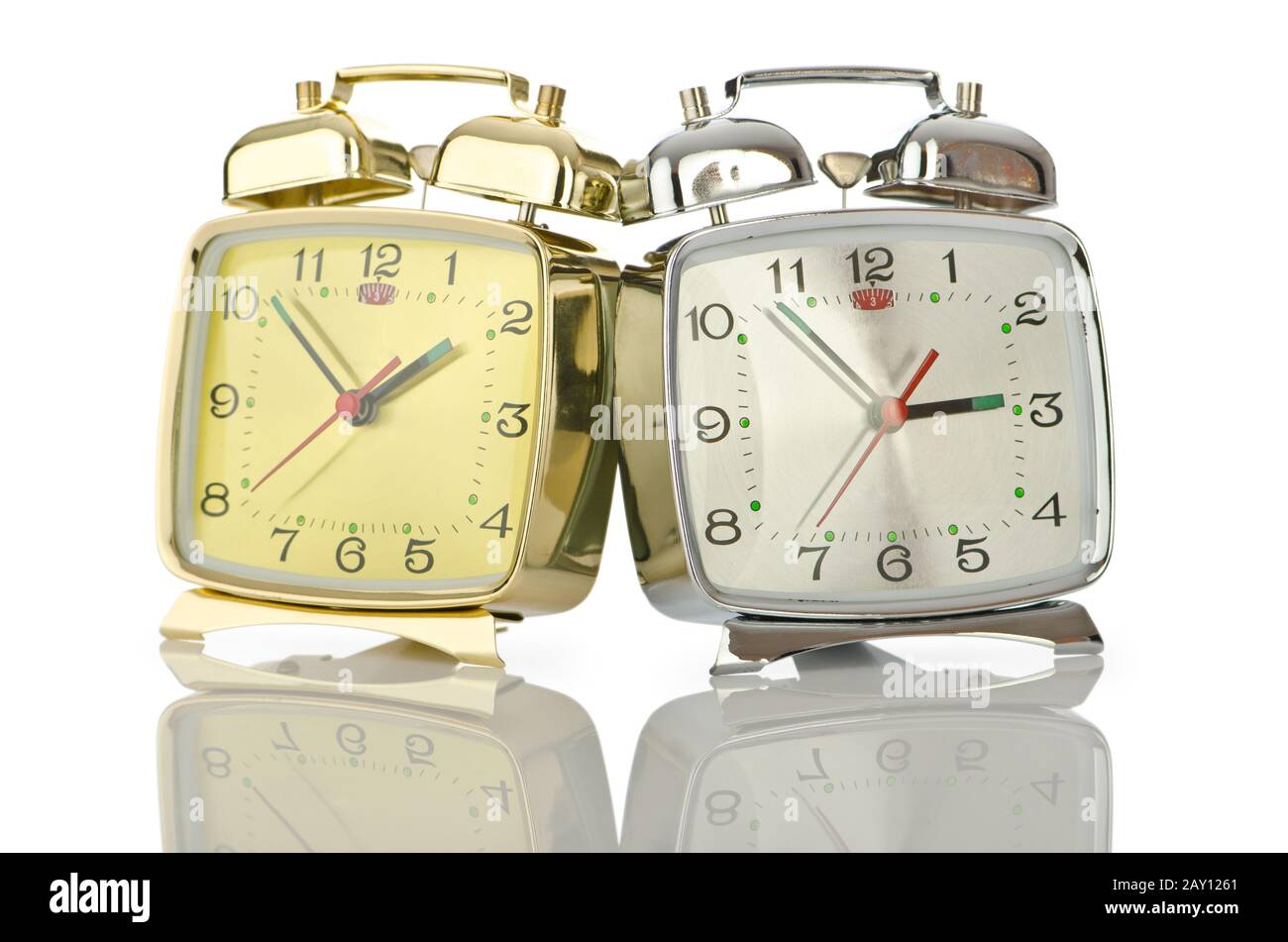 Alarm clock isolated on white Stock Photo - Alamy