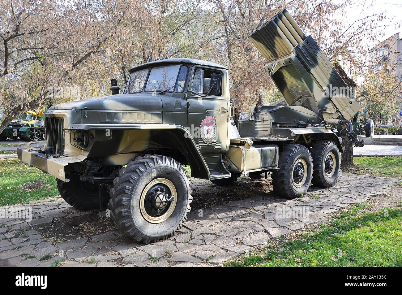 Element reactive system volley fire BM-21 Grad Stock Photo