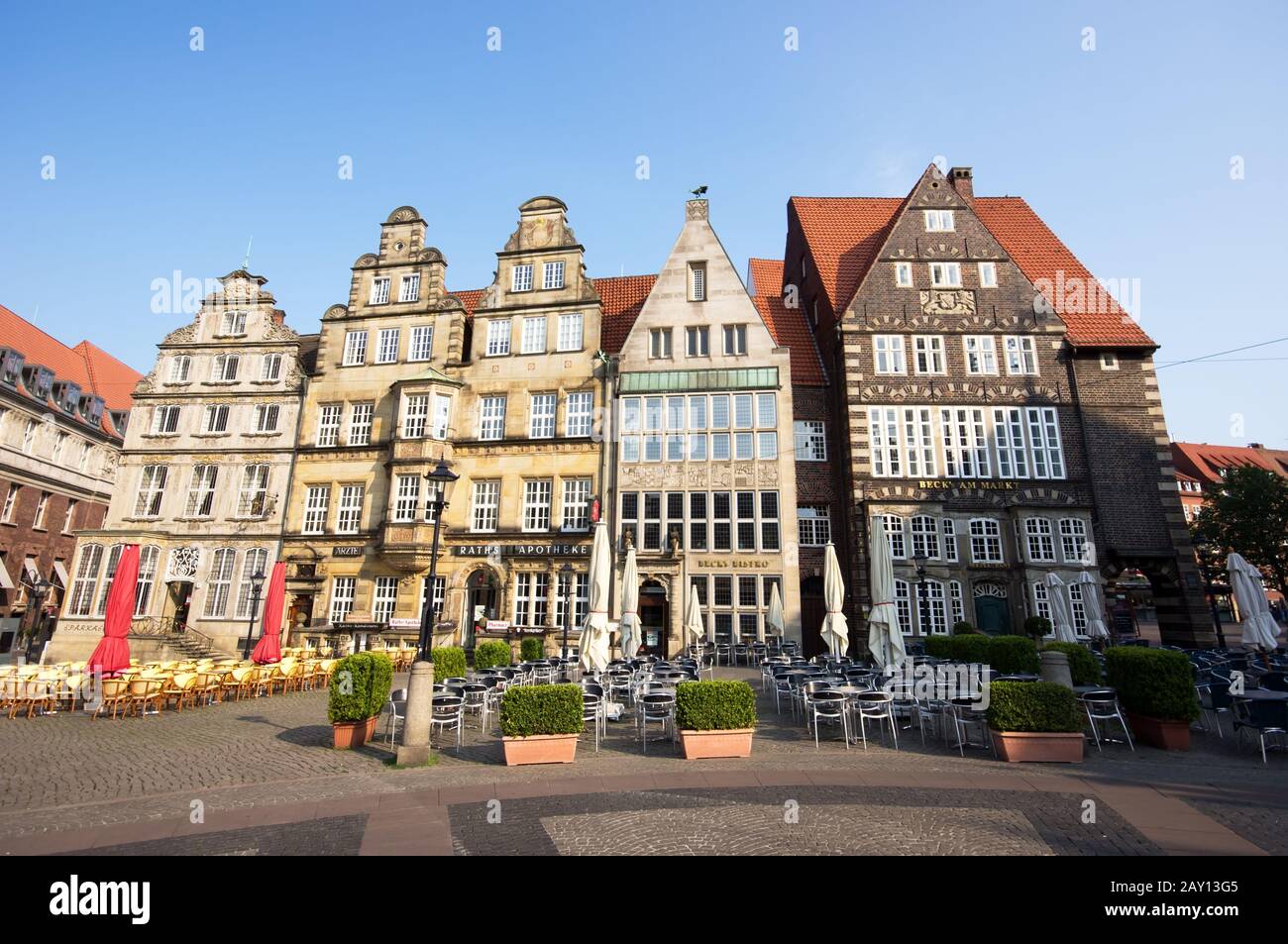 Housefacade, marketplace in the hanseatic city Bre Stock Photo