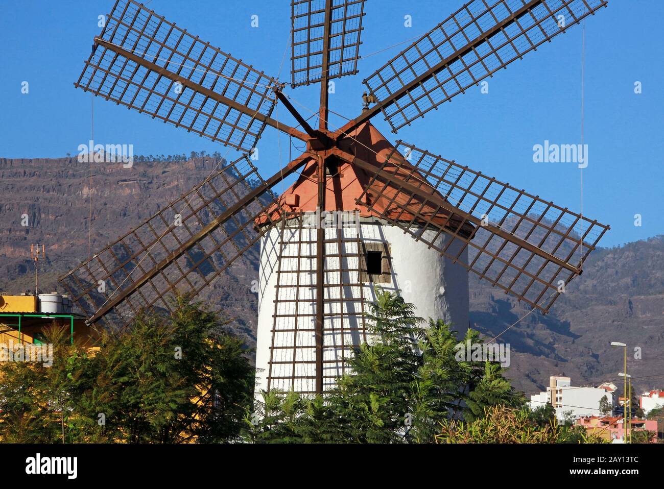 Mogan, Windmuehle, Gran Canaria Stock Photo