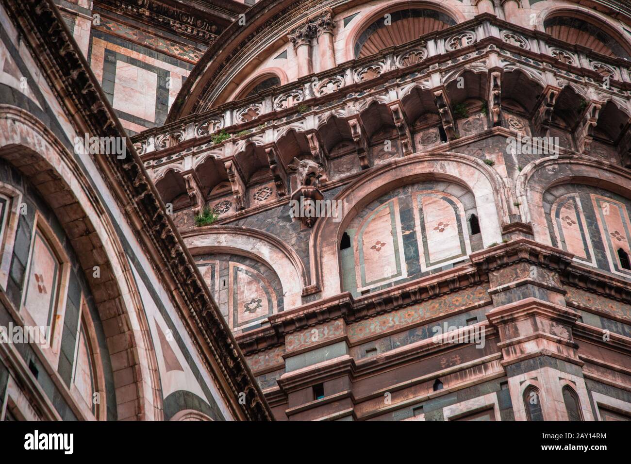 Duomo cathedral in Florence detail / Low angle view of the Cattedrale ...