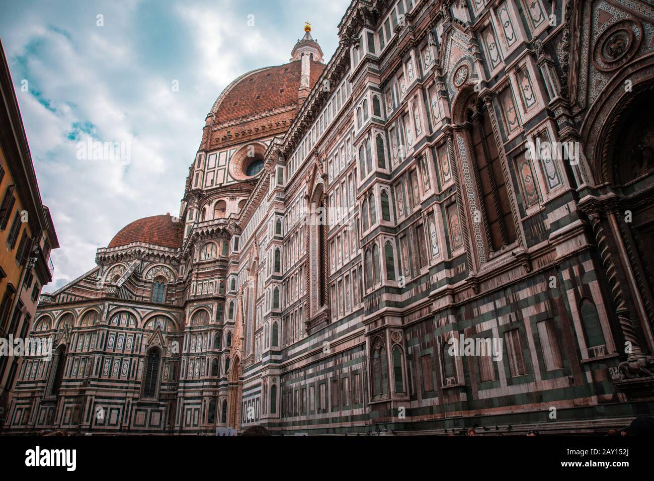 Duomo cathedral in Florence detail / Low angle view of the Cattedrale ...