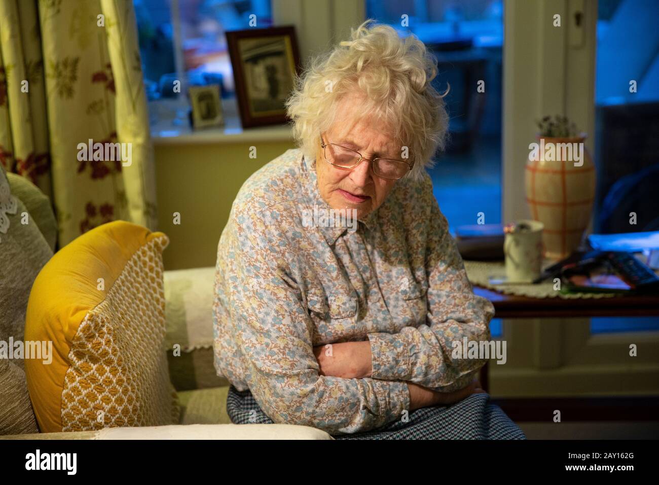 Married old age pensioners both in their 80's living together in their twilight years, England, United Kingdom Stock Photo