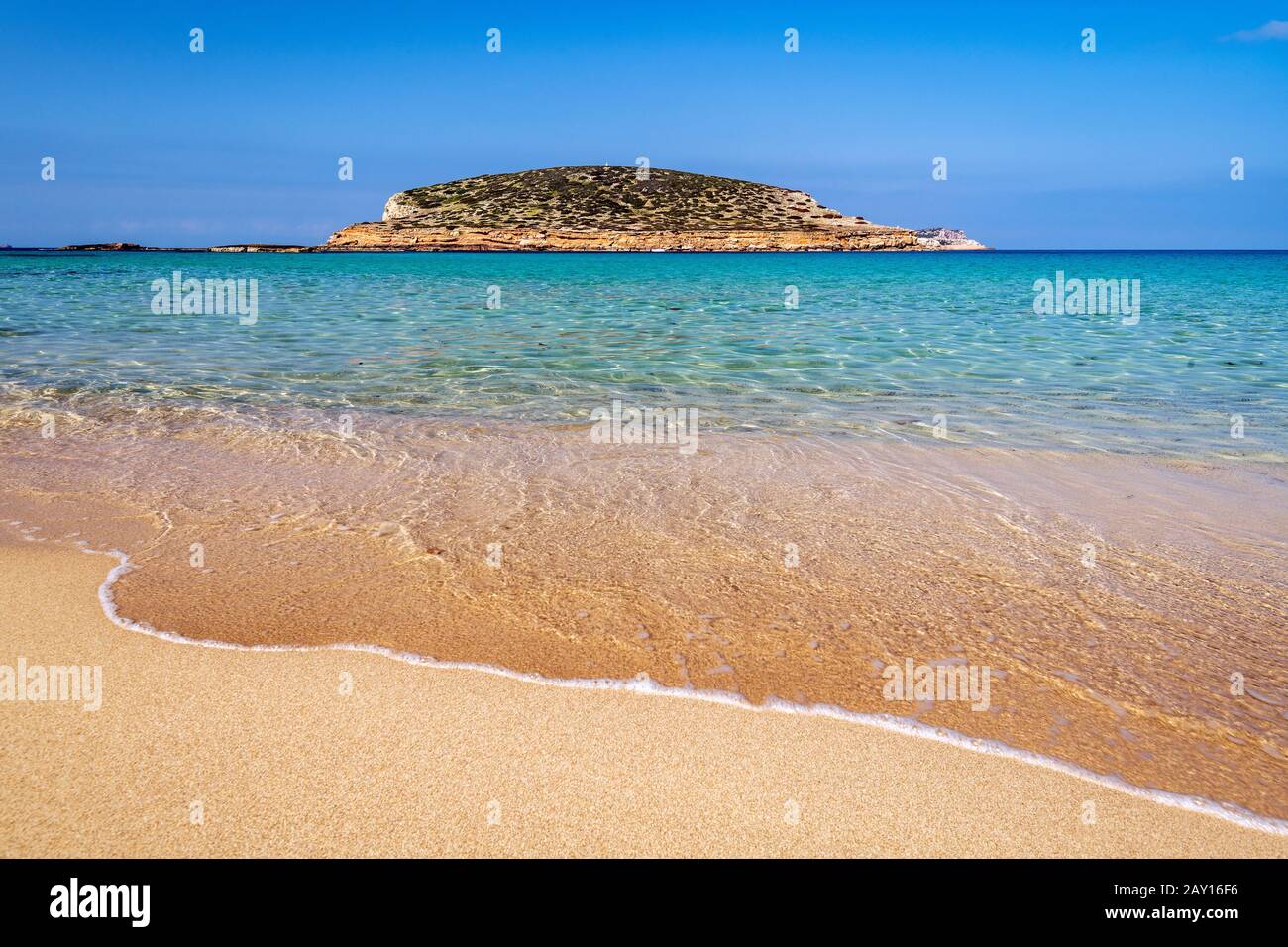 Cala Comte beach, Ibiza, Balearic Islands, Spain Stock Photo