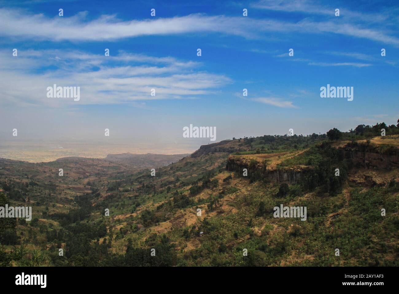 Great Rift Valley in Uganda. Africa landscare Stock Photo