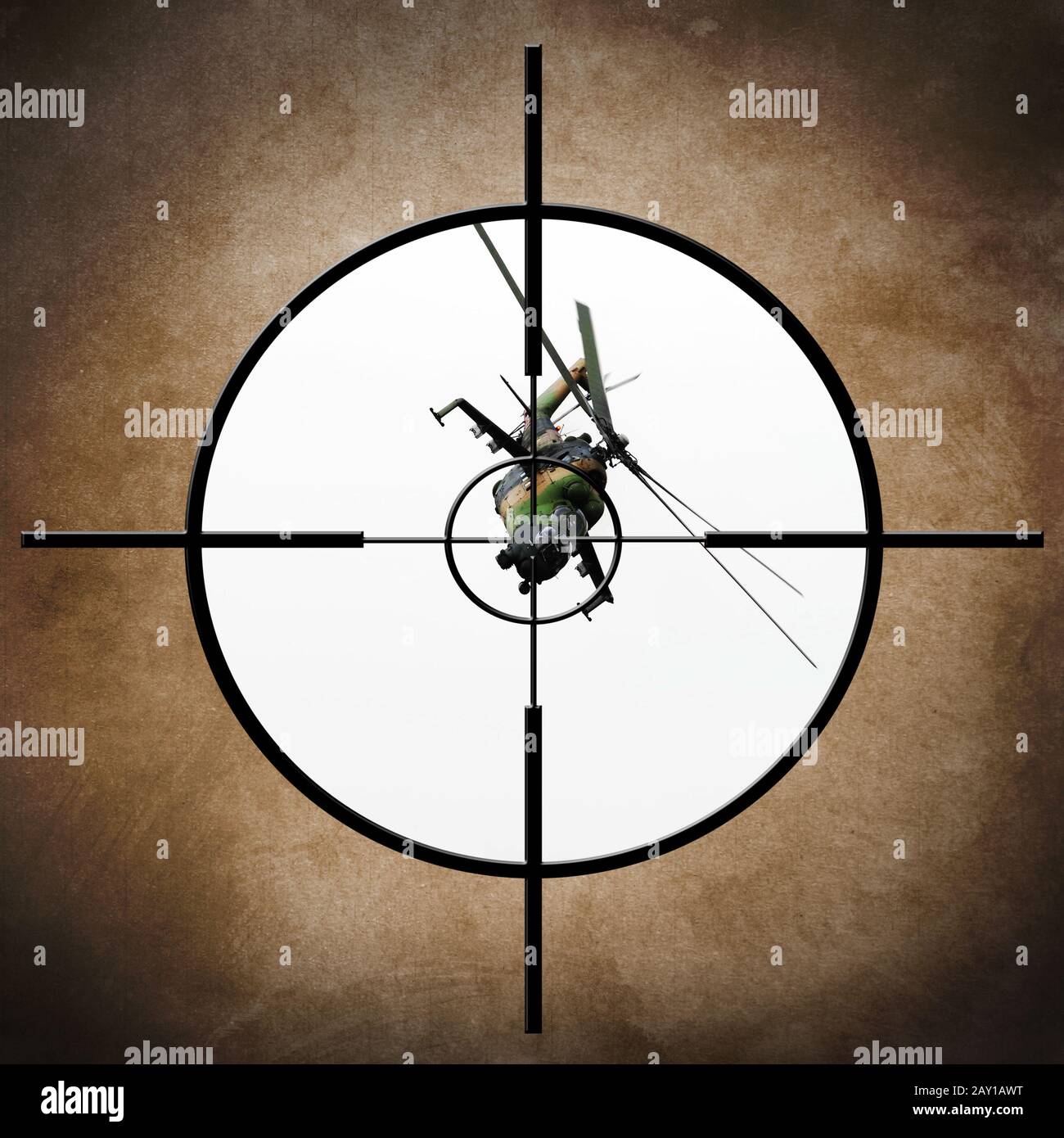 Military target on helicopter Stock Photo