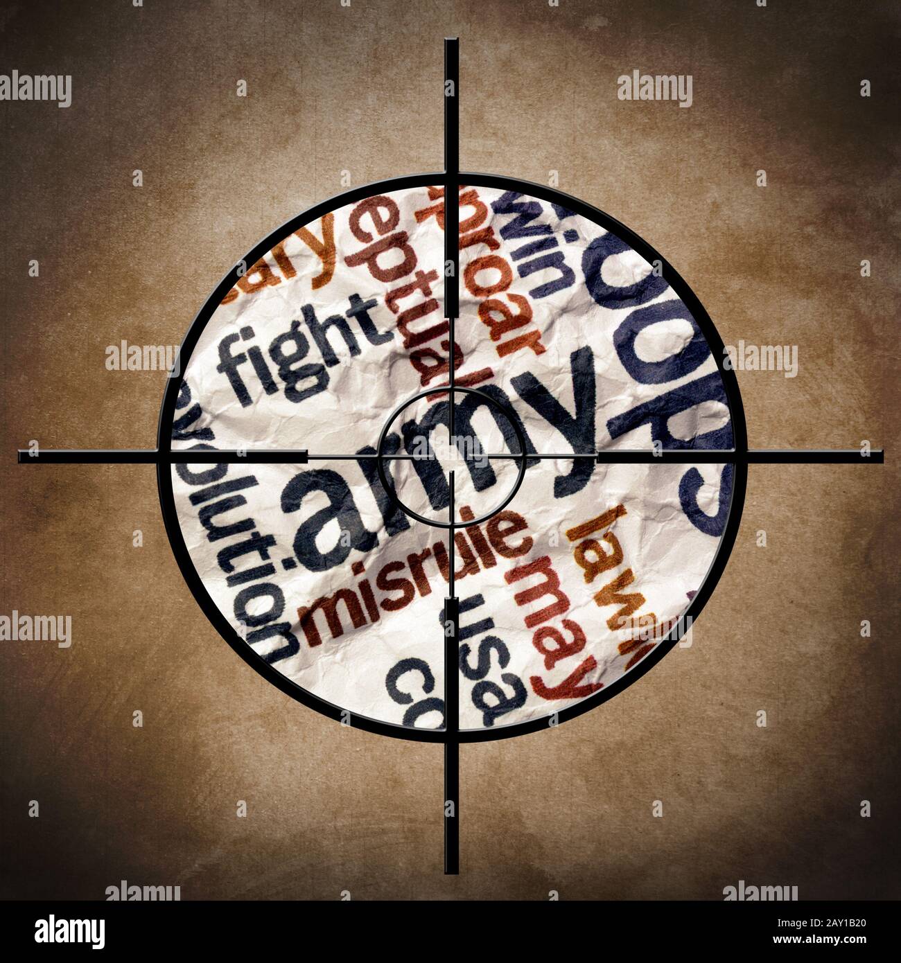 Military target on army text Stock Photo Alamy