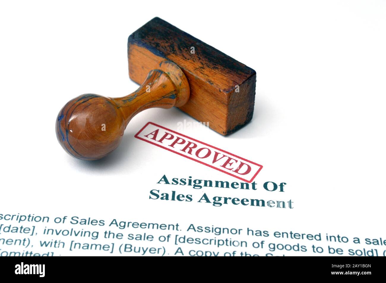 Assignment of sales agreement Stock Photo