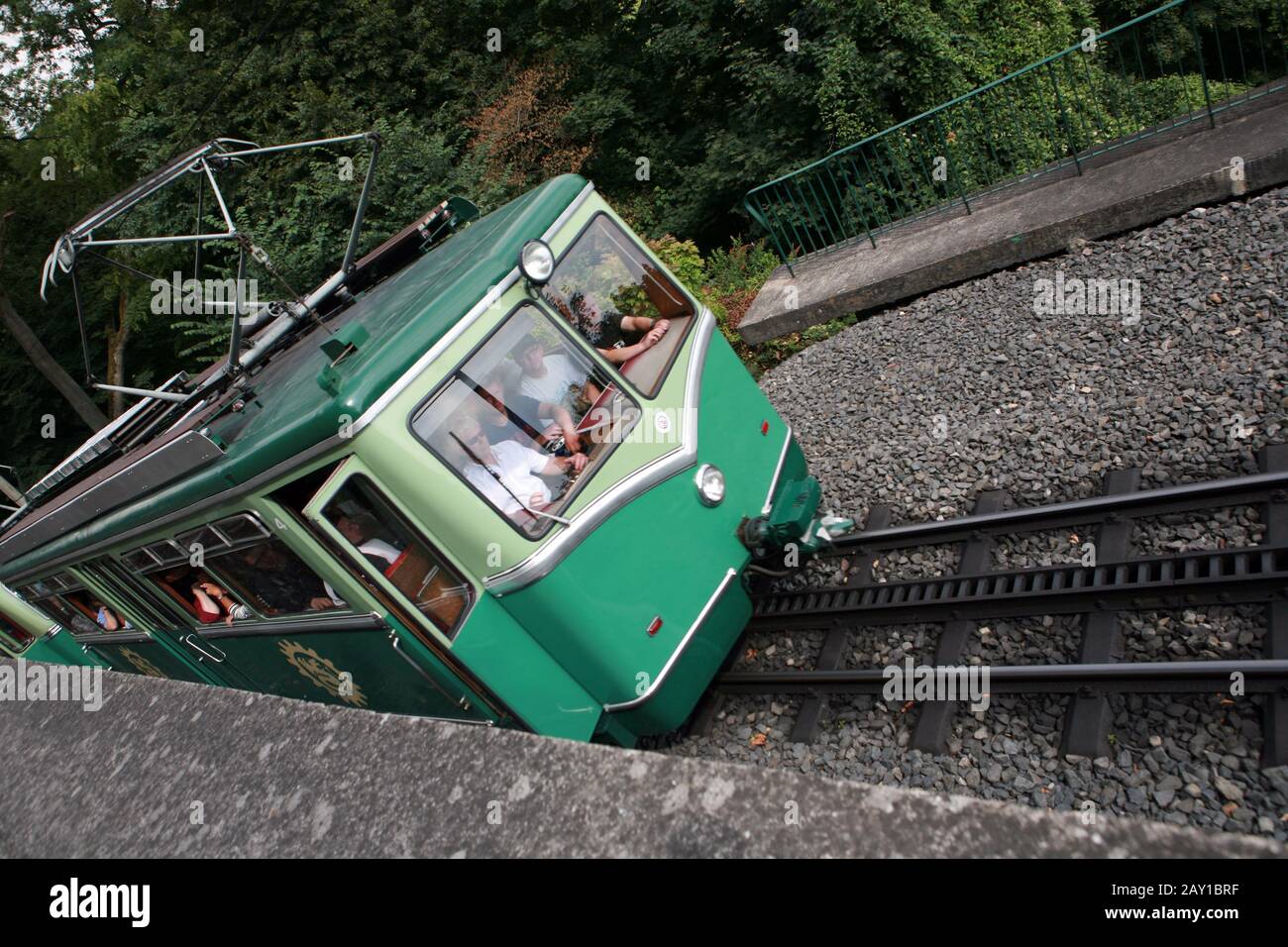 Rack and pinion railway at Drachenfels Stock Photo Alamy
