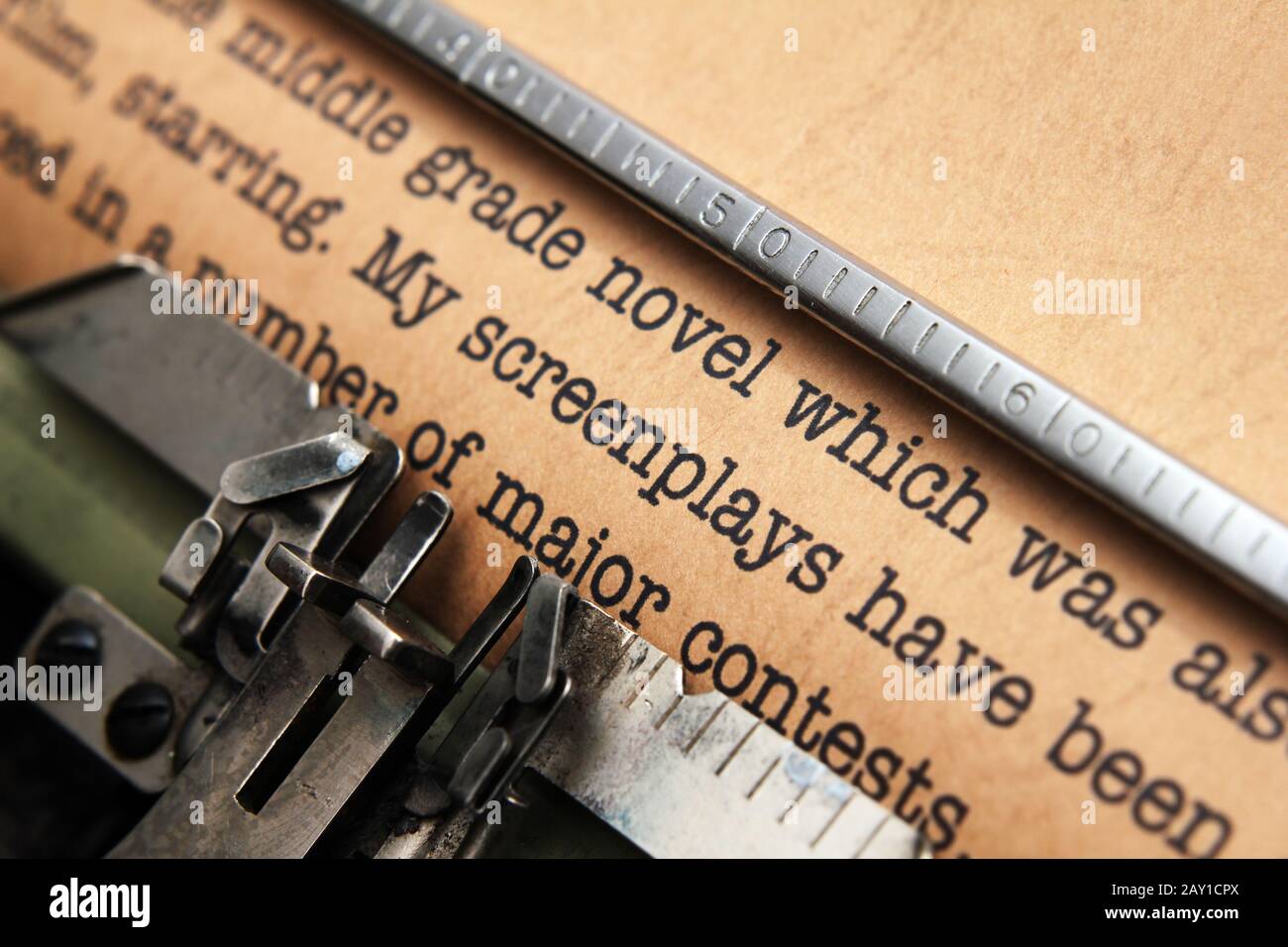Screenplay and typewriter Stock Photo
