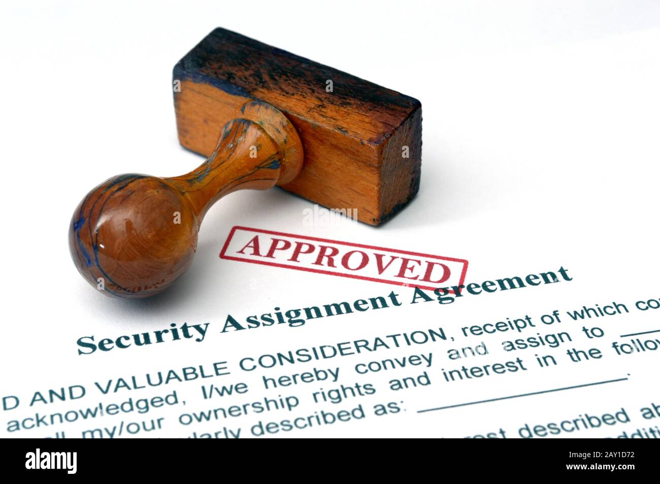 Security assignment agreement Stock Photo - Alamy