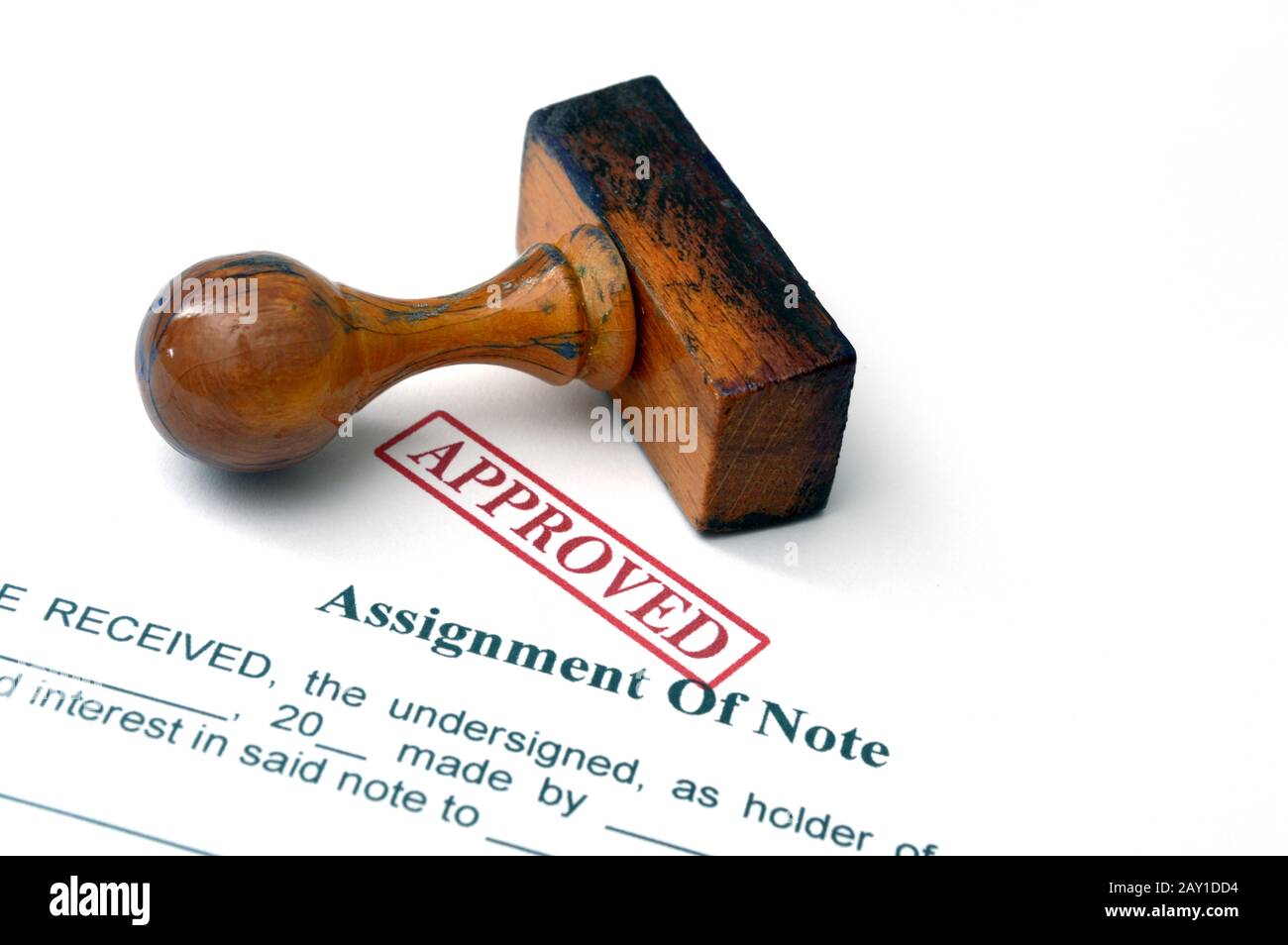 Assignment of note Stock Photo