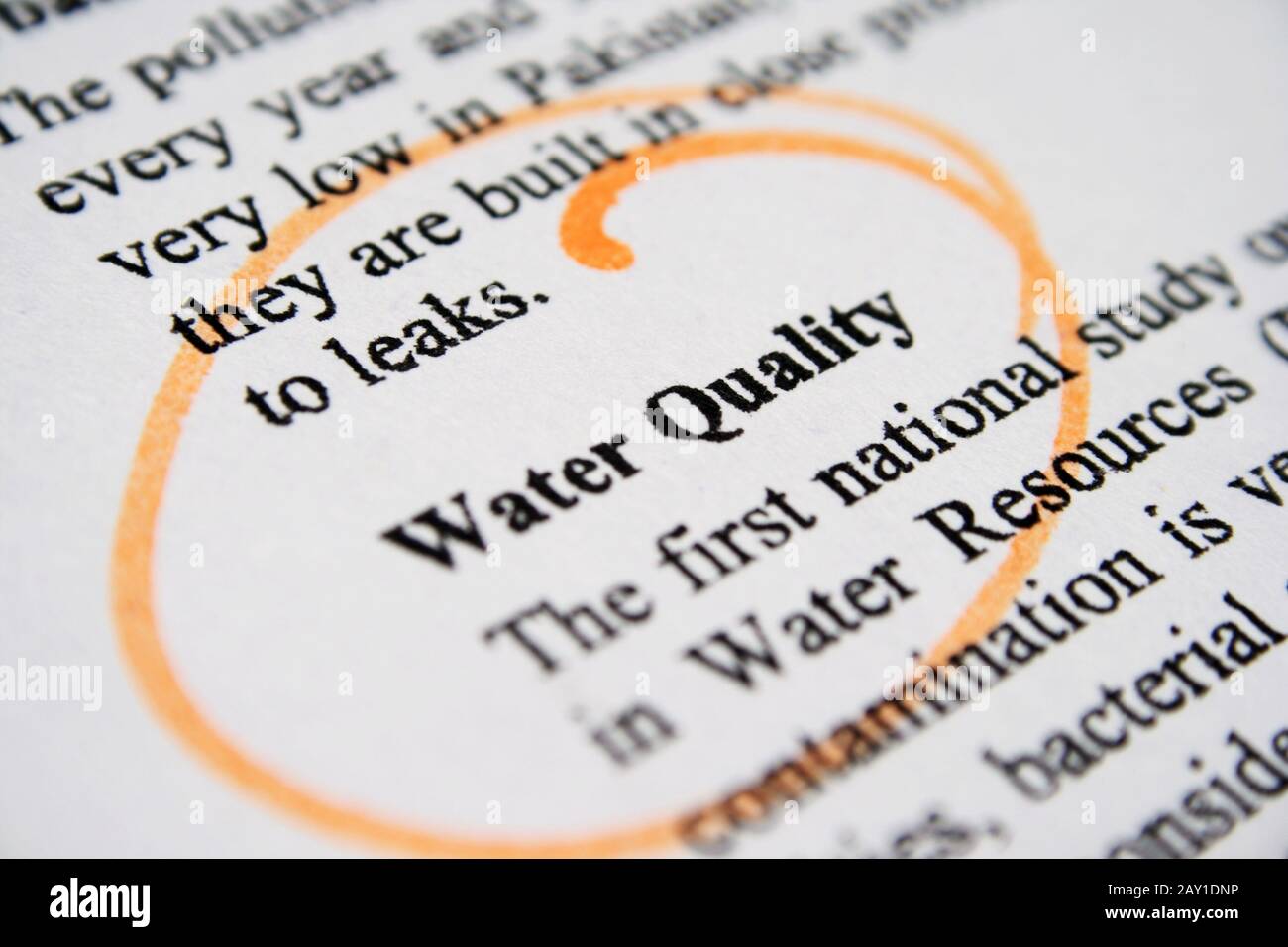 Water quality Stock Photo
