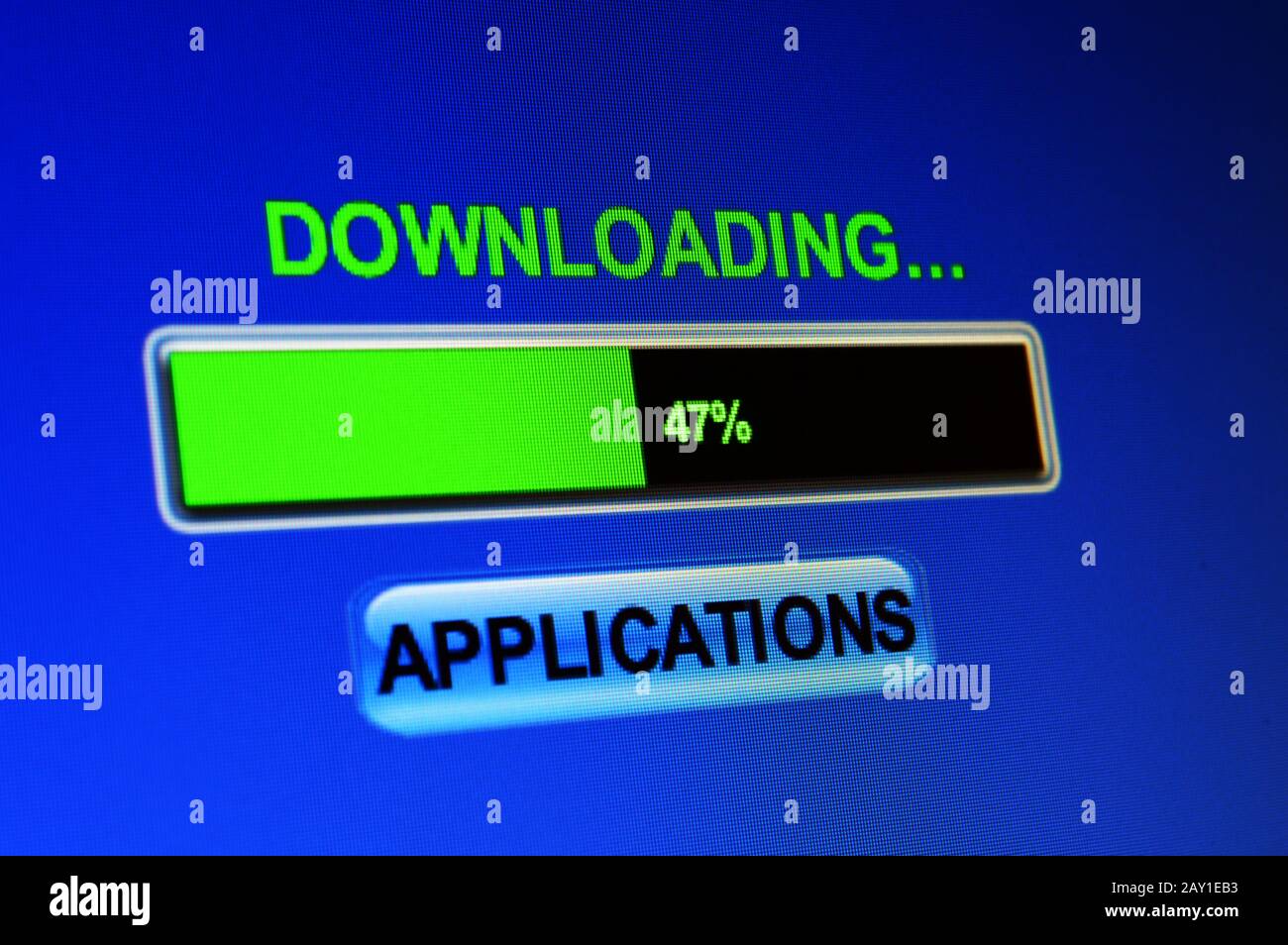 Downloading applications Stock Photo