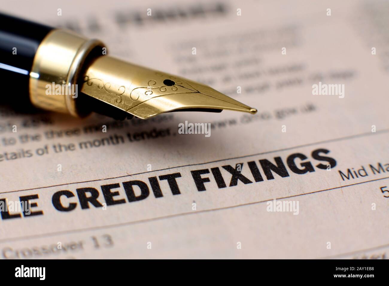 Credit and pen Stock Photo