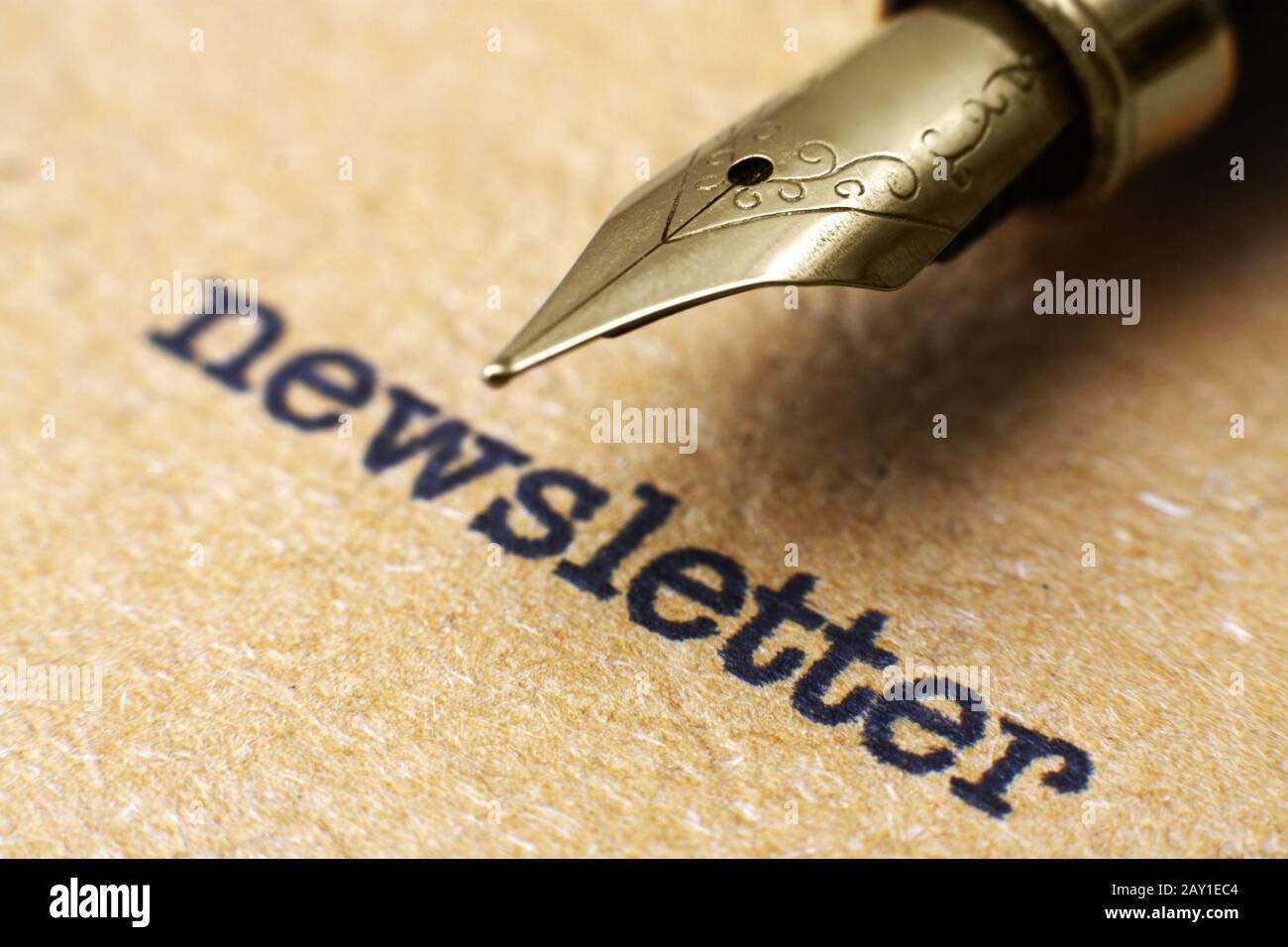 Newsletter and pen Stock Photo