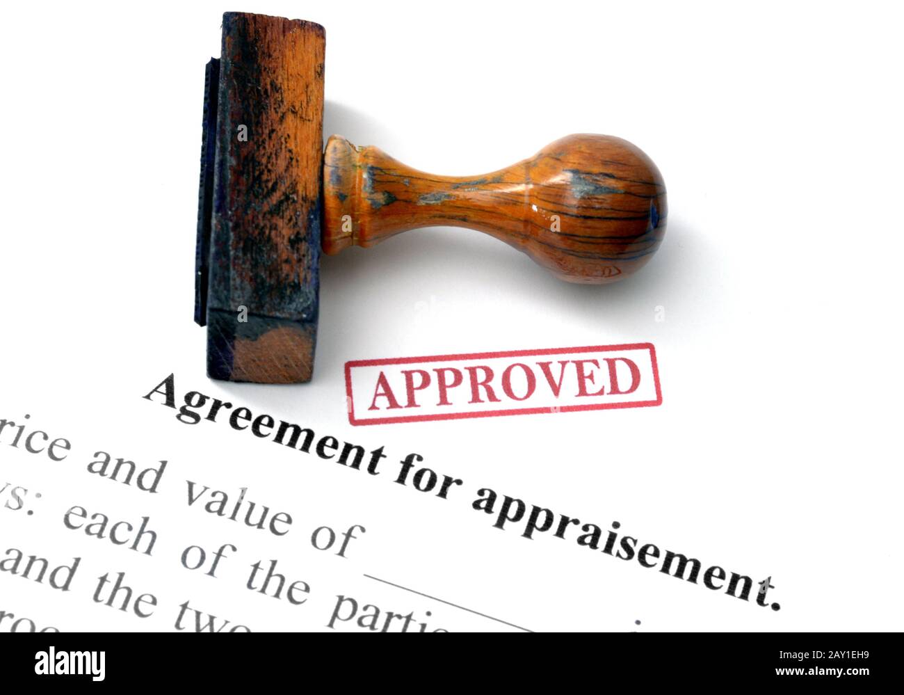 Agreement for appraisement Stock Photo