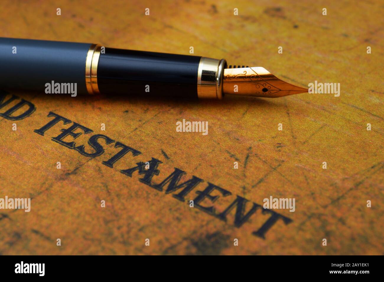 Testament and pen Stock Photo