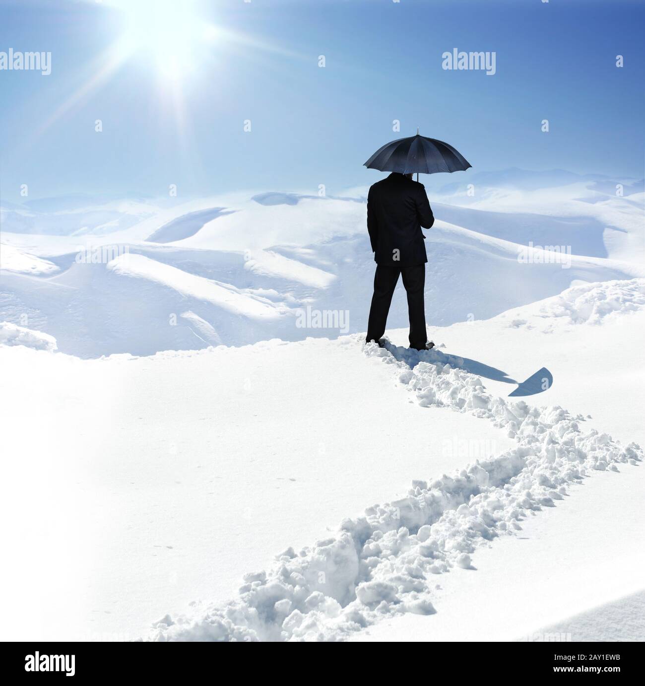 Girl on snow pathway hi-res stock photography and images - Alamy