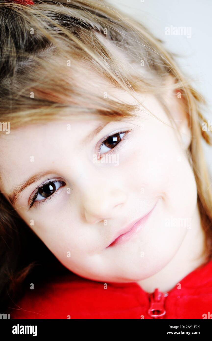 Hi key portrait of little blond girl Stock Photo - Alamy