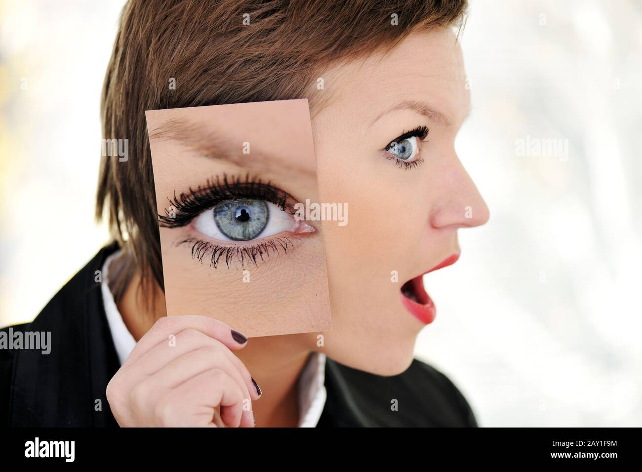 Conceptual female face Stock Photo