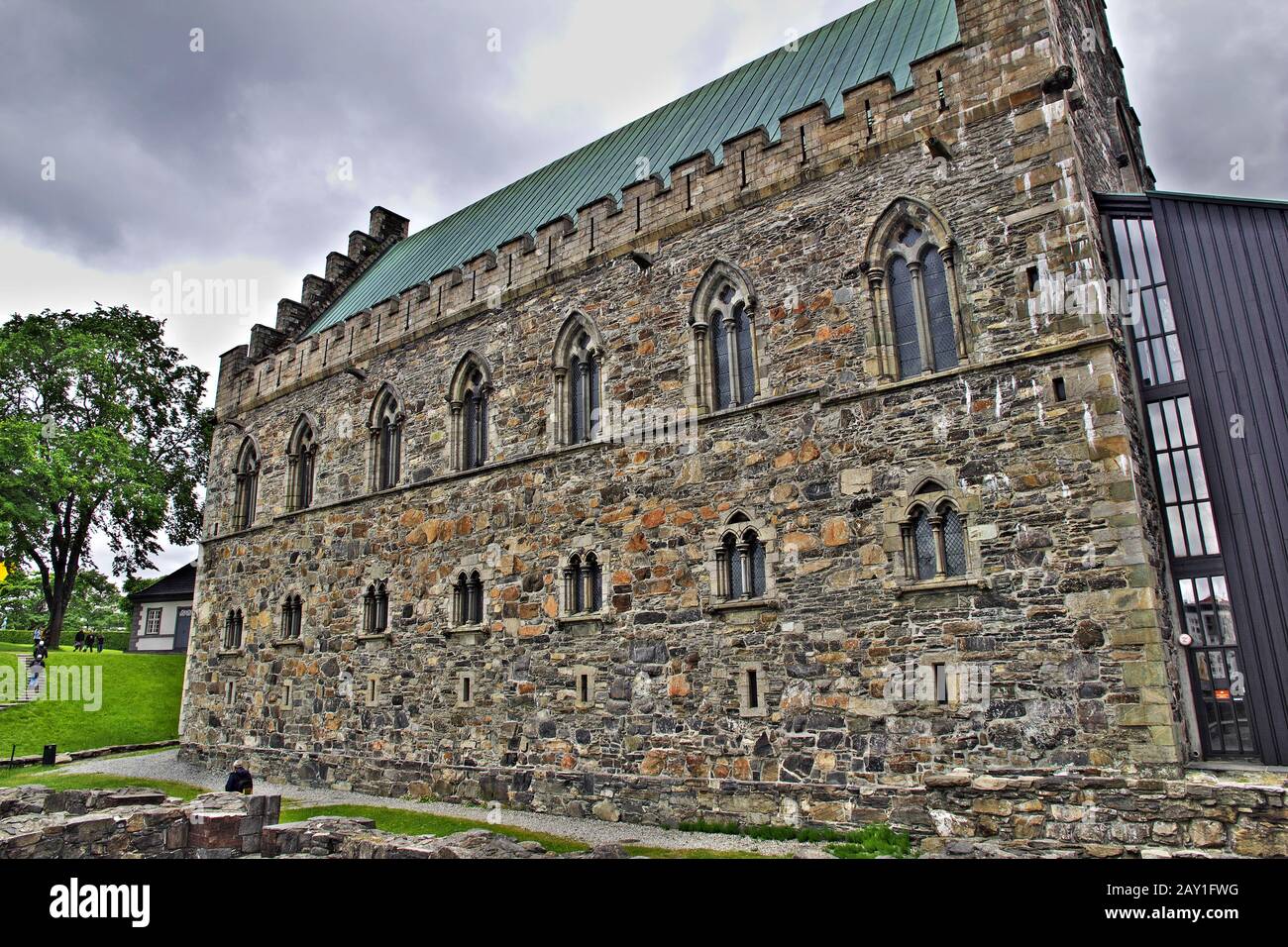 Bergenhus Fortress In Bergen City, Norway Stock Photo - Alamy